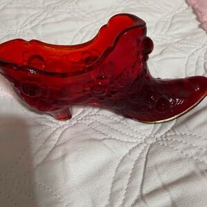 Red Glass Shoe Decoration